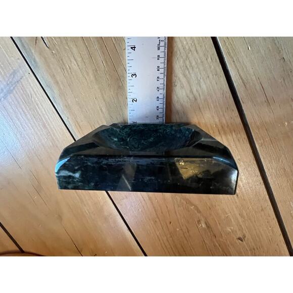 Vintage Green Stone Ashtray. Marbled. Square. Bar Decor. Man cave - Picture 10 of 10